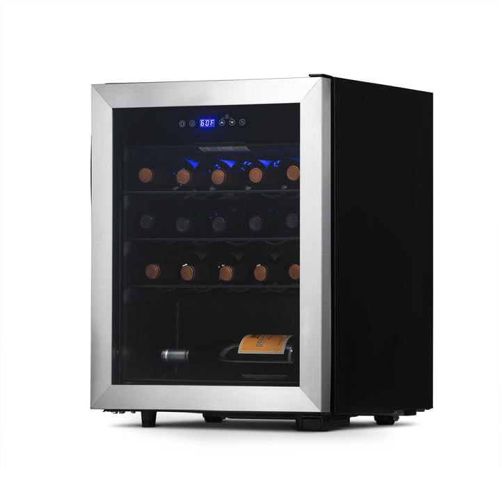 Newair Freestanding 23 Bottle Compressor Wine Fridge in Stainless Steel, Adjustable Racks and Exterior Digital Thermostat  (NWC023SS00)