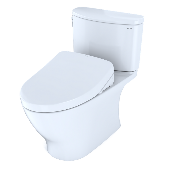 TOTO Nexus Elongated 1.28 gpf Two-Piece Toilet with Washlet+ S500e Auto Flush in Cotton White