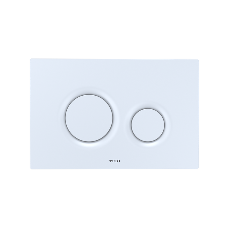 TOTO Round Dual-Flush Push Button Plate in White Matte