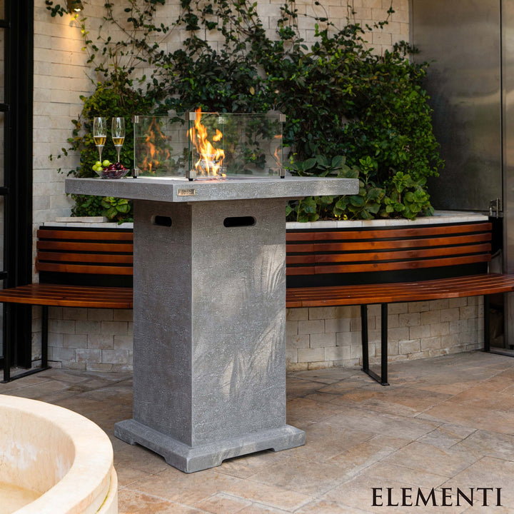 Elementi Montreal Bar Table Concrete Fire Table Light Grey( OFG221LG-LP)