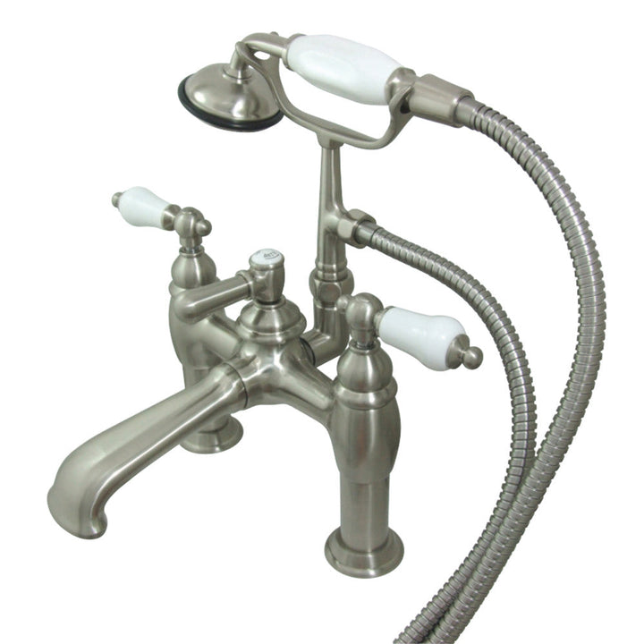 Kingston Brass CC605T5 Vintage 7-Inch Deck Mount Tub Faucet with Hand Shower,