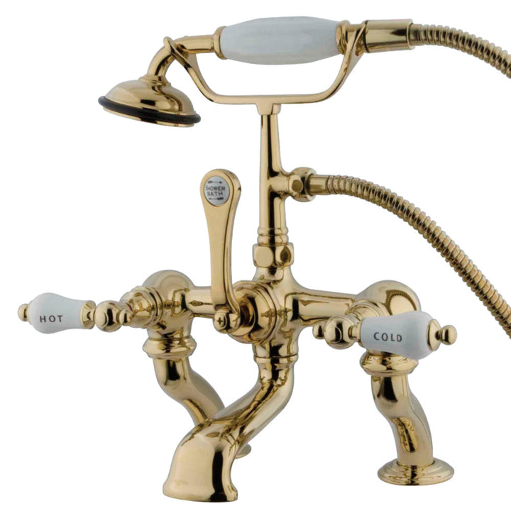 Kingston Brass CC414T1 Vintage 7-Inch Deck Mount Tub Faucet with Hand Shower,