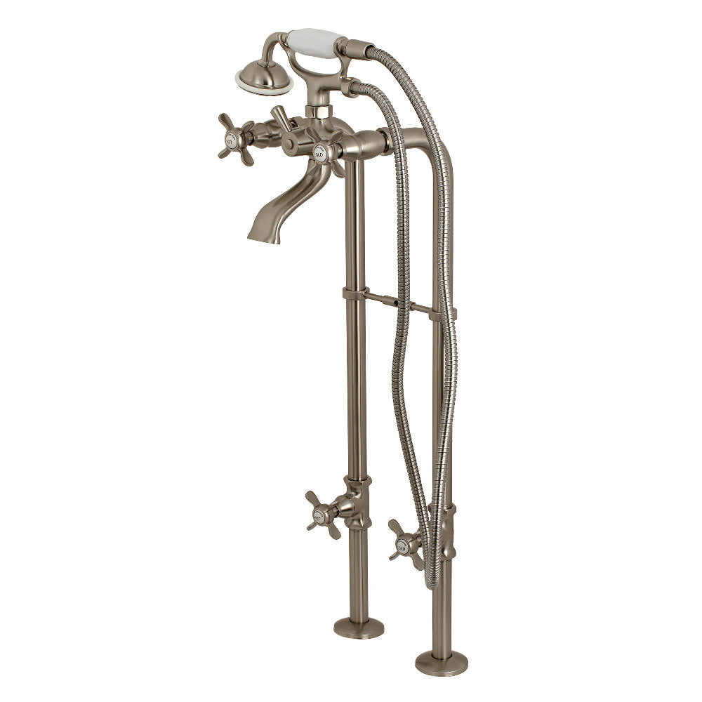 Kingston Brass CCK285K8 Kingston Freestanding Tub Faucet with Supply Line and Stop Valve,