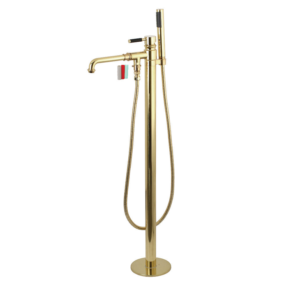 Kingston Brass KS7030DKL Kaiser Freestanding Tub Faucet with Hand Shower,