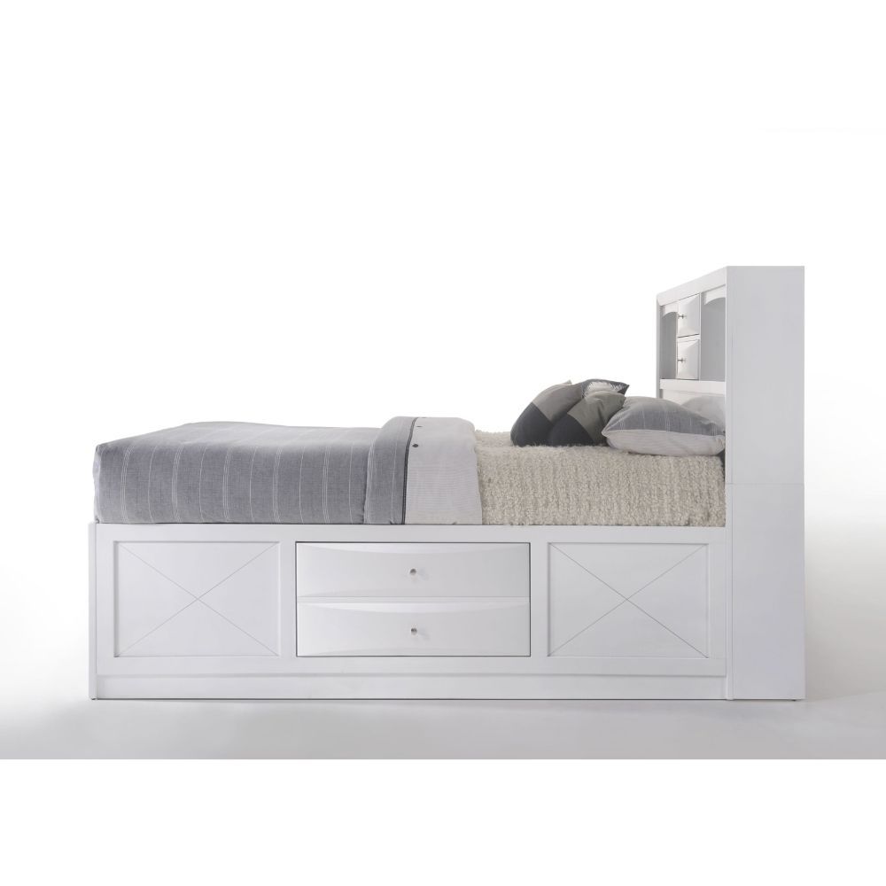 Acme Furniture Ireland Ek Bed W/Storage White Finish 21696EK
