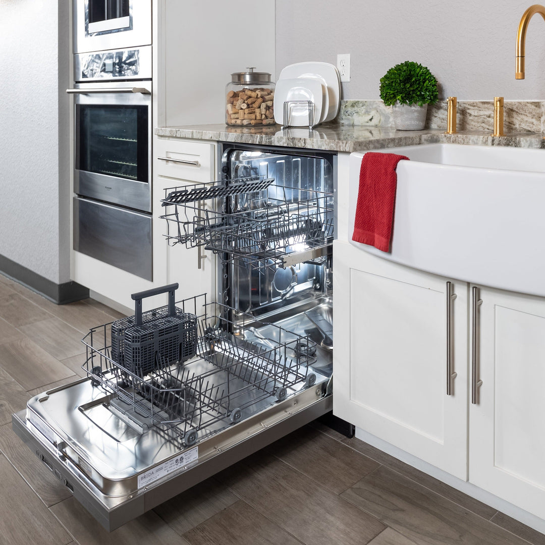 BREDA 24 in. ADA Compliant Dishwasher with Pocket Handle in Stainless Steel (LUDWA30155)