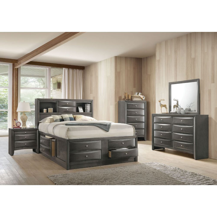 Acme Furniture Ireland Queen Bed W/Storage in Gray Oak Finish 22700Q