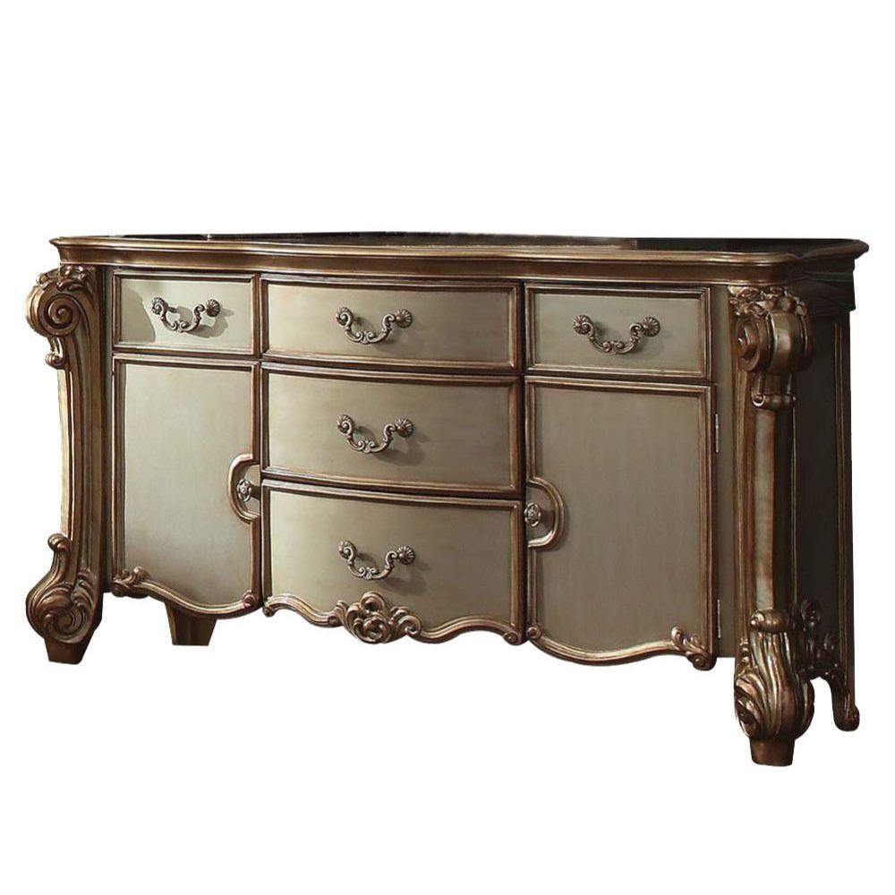 Acme Furniture Vendome Dresser in Gold Patina Finish 23005