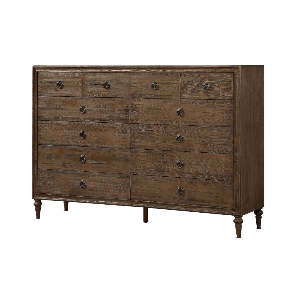Acme Furniture Inverness (Parker) Dresser (12 Drw) in Reclaimed Oak Finish 26097