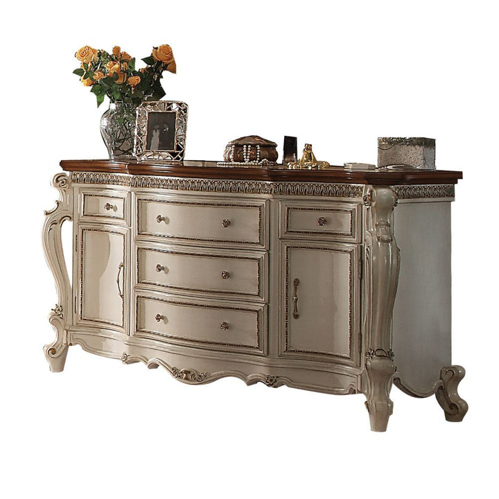 Acme Furniture Picardy Dresser in Antique Pearl & Cherry Oak Finish 26905