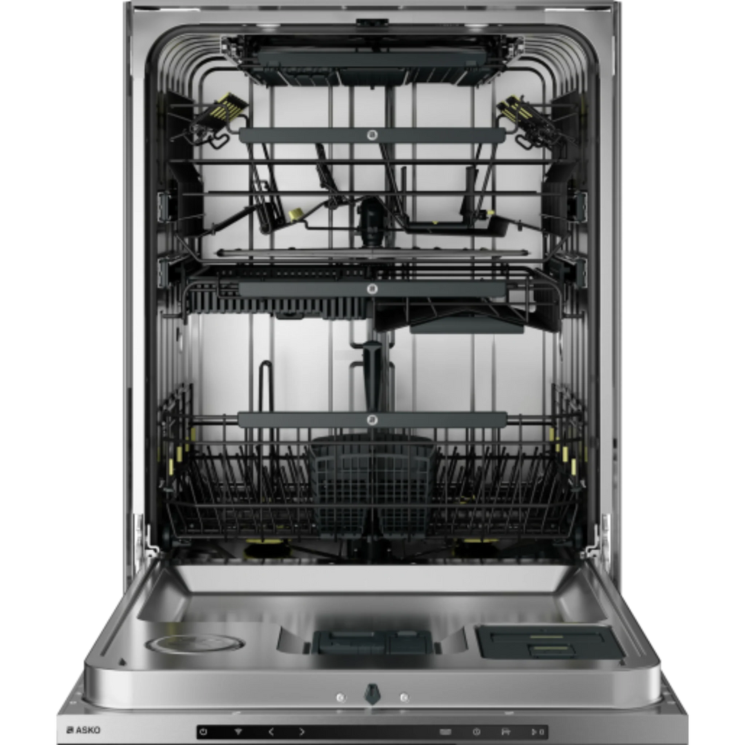 Asko Style 24 Inch Wide 18 Place Setting Built-In Top Control Dishwasher with Pocket Handle, XXL Tub, Water Softener, and Auto Door Open Drying™