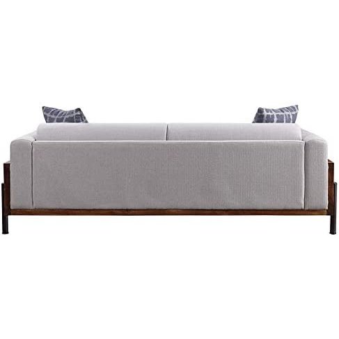 Acme Furniture Pelton Sofa W/2 Pillows in Fabric & Walnut Finish 54890