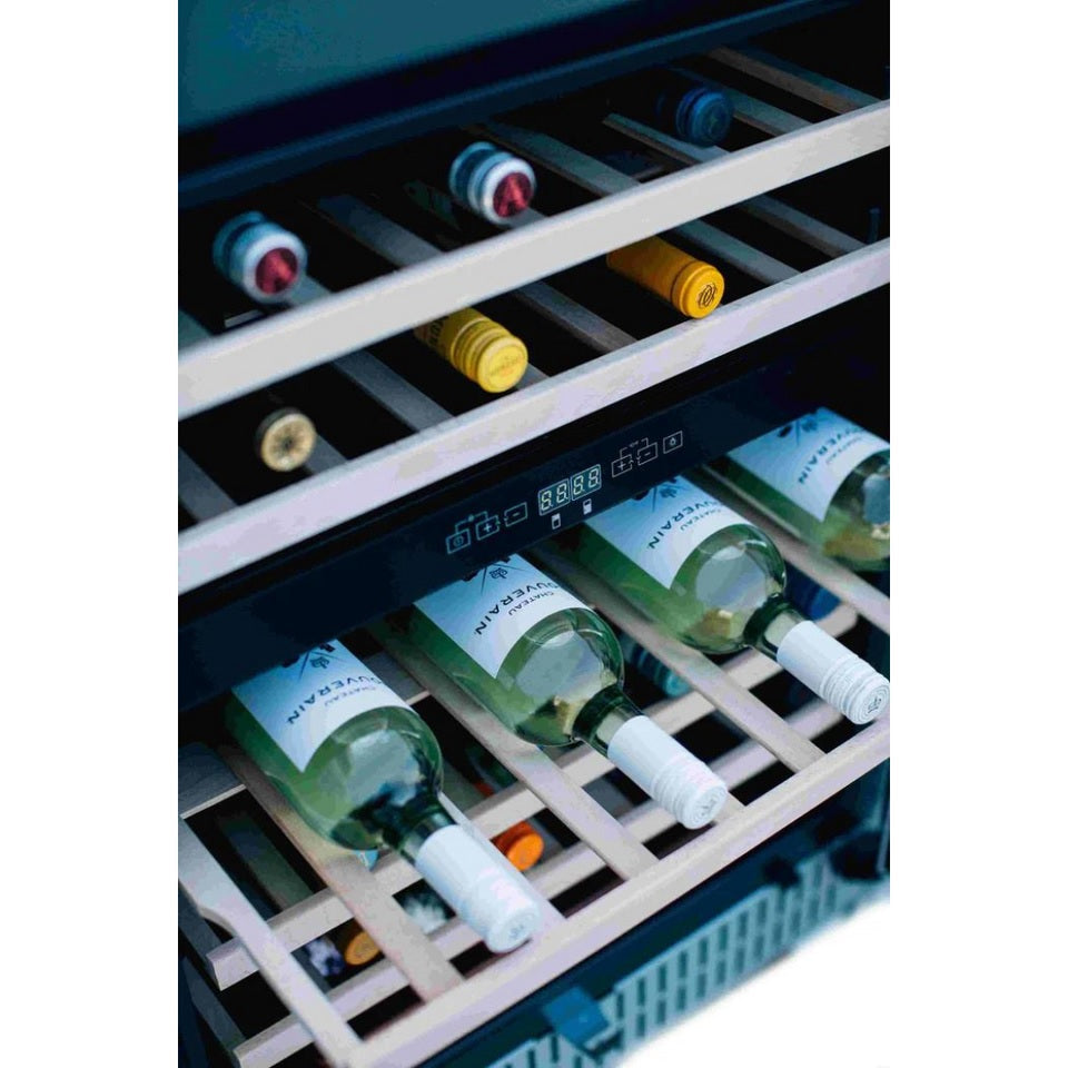 True Flame - 24" Outdoor Rated Dual Zone Wine Cooler - TF-RFR-24WD