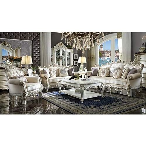 Acme Furniture Odette Sofa W/4 Pillows in White Velvet LV01917