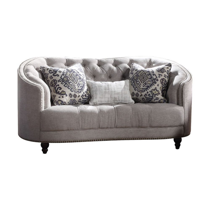 Acme Furniture Saira Loveseat W/3 Pillows in Light Gray Fabric 52061