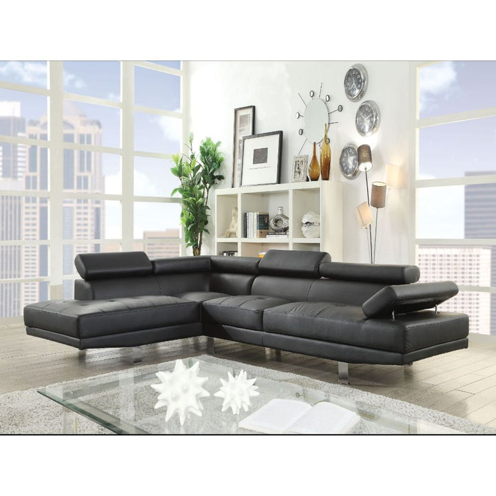 Acme Furniture Connor Sectional Sofa in Black PU 52650