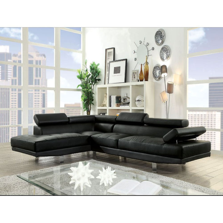 Acme Furniture Connor Sectional Sofa in Black PU 52650