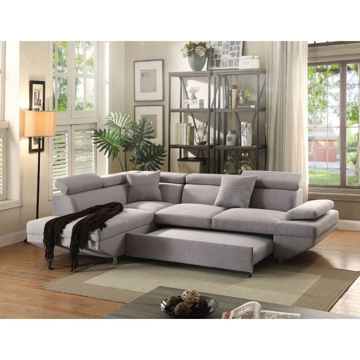 Acme Furniture Jemima Sectiona Sofa in Gray Fabric 52990
