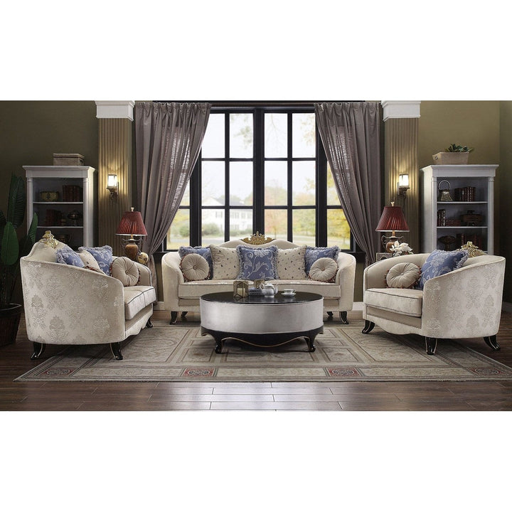 Acme Furniture Sheridan Sofa W/7 Pillows in Cream Fabric 53945