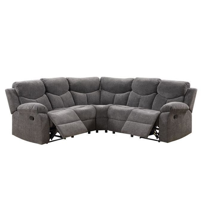 Acme Furniture Kalen Motion Sectional Sofa in Gray Chenille 54135