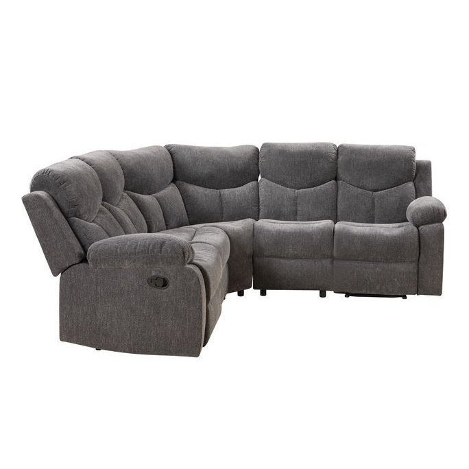 Acme Furniture Kalen Motion Sectional Sofa in Gray Chenille 54135