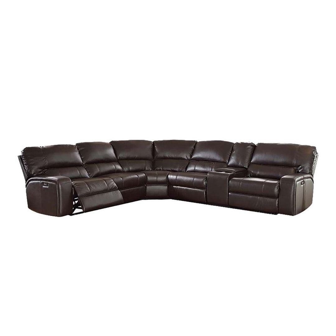 Acme Furniture Saul Power Motion Sectional Sofa in Espresso Leather-Aire 54155B