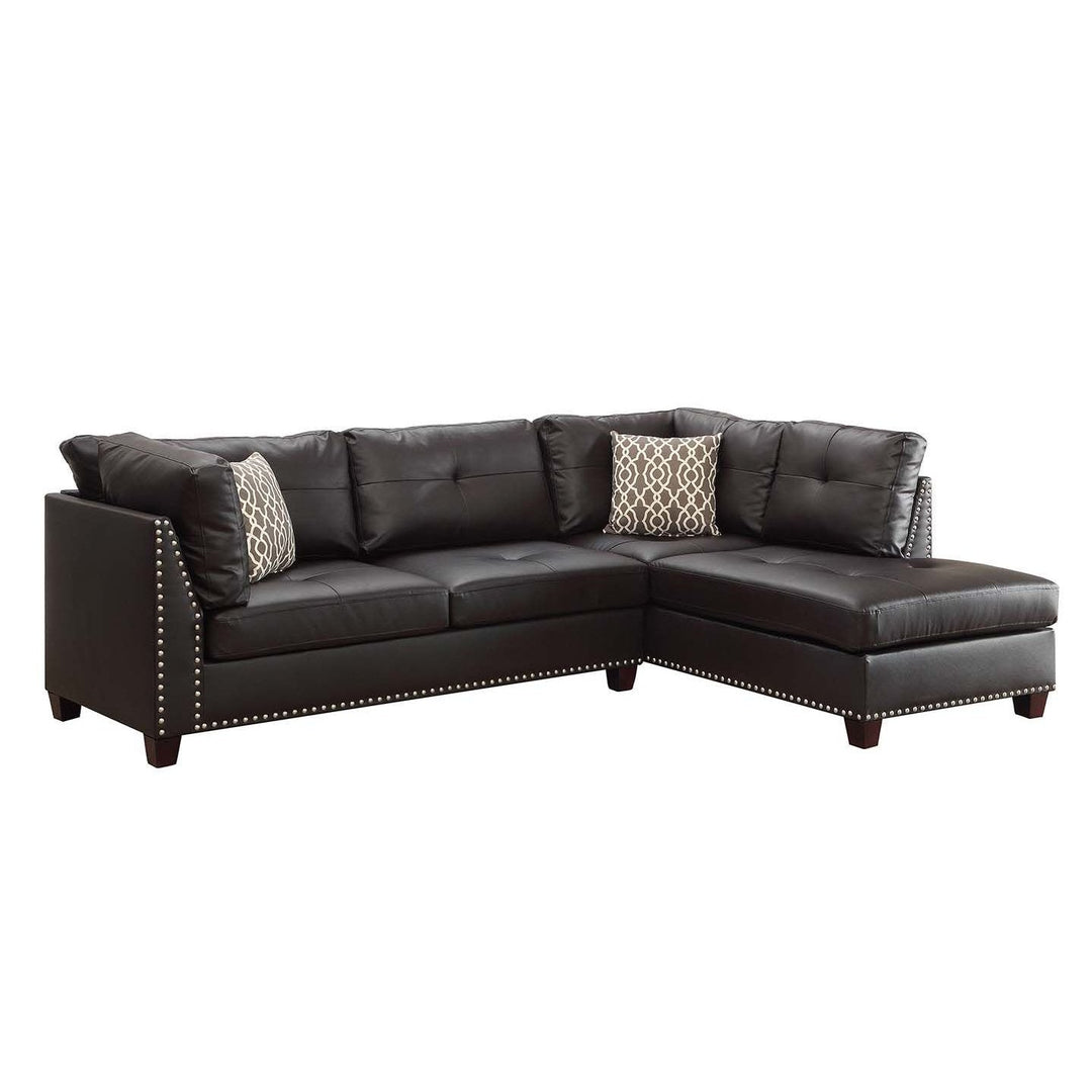 Acme Furniture LAURISSA Sectional Sofa in Ebony PU 54405