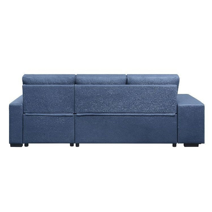 Acme Furniture Strophios Sectional Sofa in Blue Fabric 54650