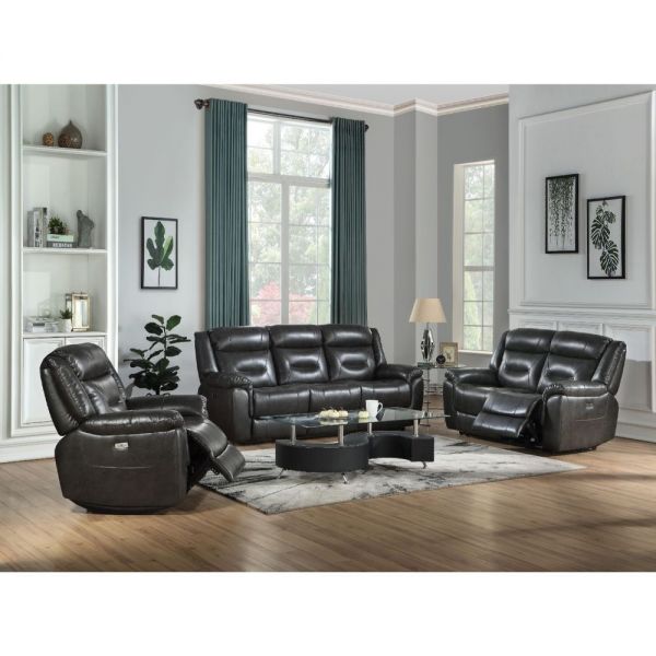 Acme Furniture Imogen Power Motion Sofa W/Usb in Gray Leather-Aire 54805