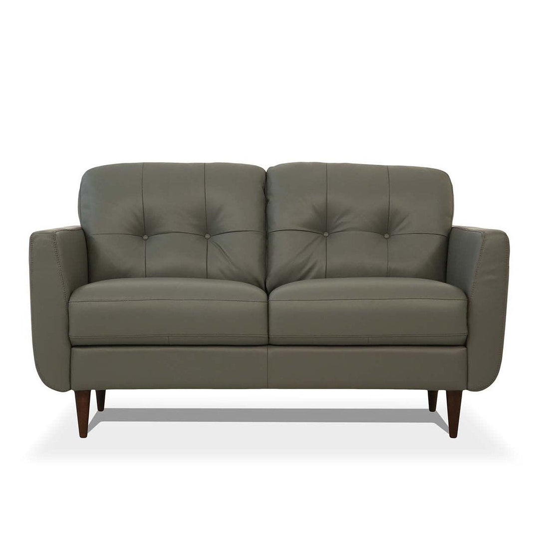 Acme Furniture Radwan Loveseat in Pesto Green Leather 54961