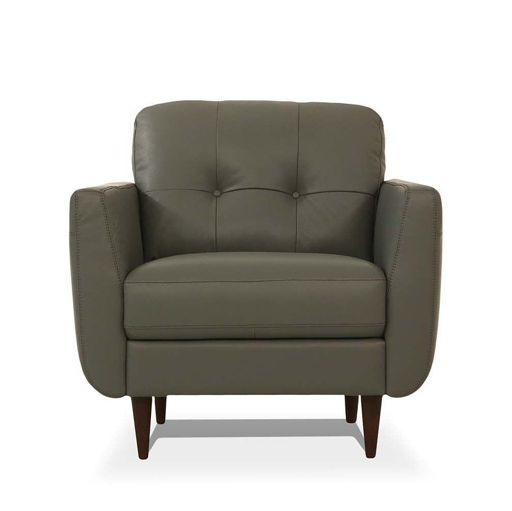 Acme Furniture Radwan Chair in Pesto Green Leather 54962