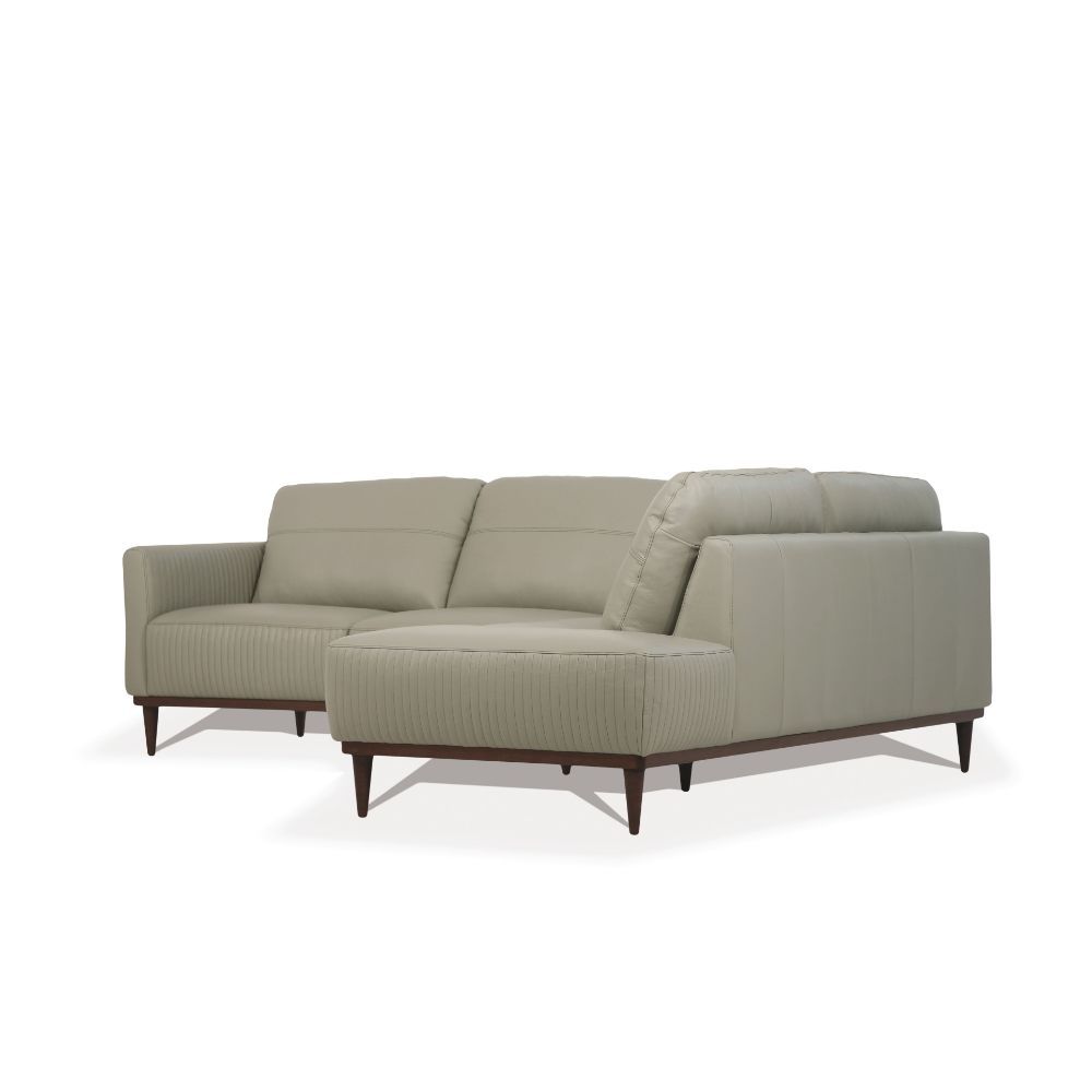 Acme Furniture Tampa Sectional - Lf Love in Airy Green Leather 54975LLOV