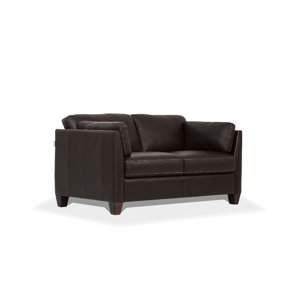 Acme Furniture Matias Loveseat in Chocolate Leather 55011