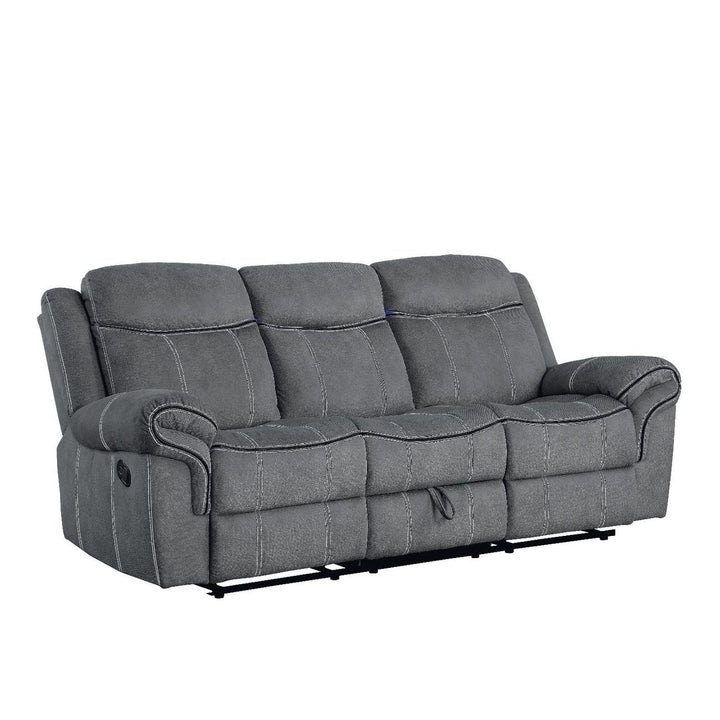 Acme Furniture Zubaida Motion Sofa & Console W/Usb in Two Tone Gray Velvet 55025