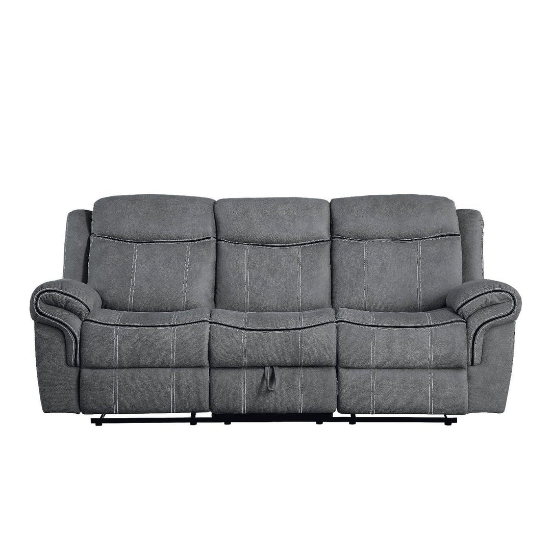 Acme Furniture Zubaida Motion Sofa & Console W/Usb in Two Tone Gray Velvet 55025