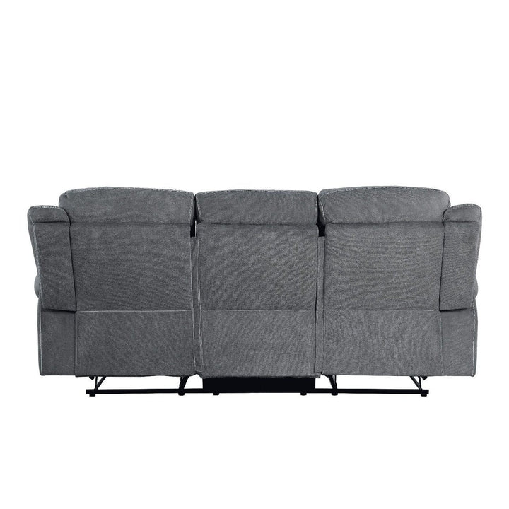 Acme Furniture Zubaida Motion Sofa & Console W/Usb in Two Tone Gray Velvet 55025