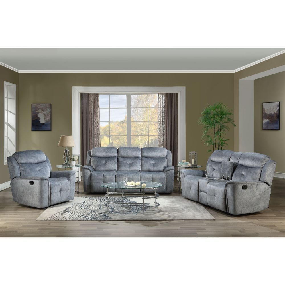 Acme Furniture Mariana Motion Sofa in Silver Gray Fabric 55030