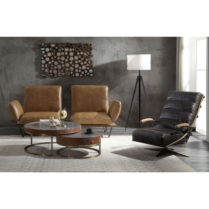 Acme Furniture Narech Sofa W/Swivel in Nutmeg Top Grain Leather 55065