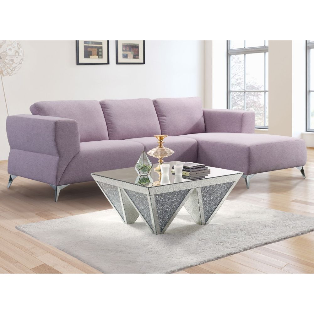 Acme Furniture Josiah Sectional Sofa in Pale Berries Fabric 55090