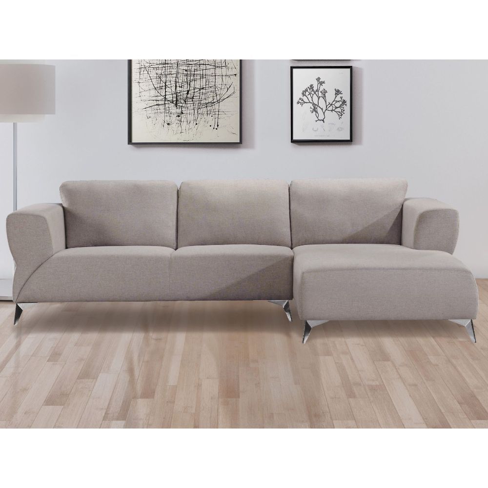 Acme Furniture Josiah Sectional Sofa in Sand Fabric 55095