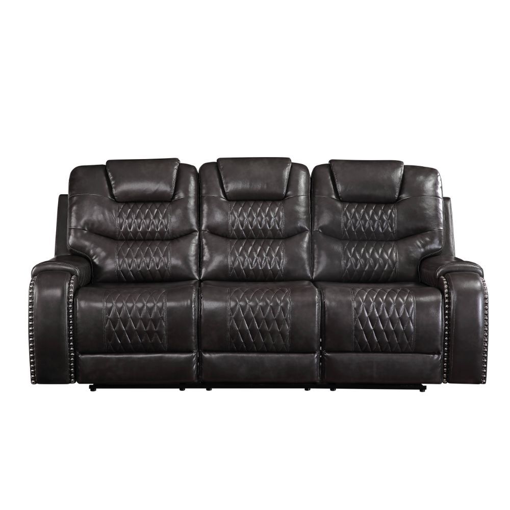 Acme Furniture Braylon Motion Sofa in Magnetite PU 55410