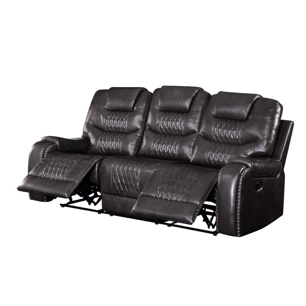 Acme Furniture Braylon Motion Sofa in Magnetite PU 55410