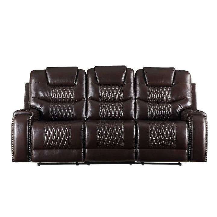 Acme Furniture Braylon Motion Sofa in Brown PU 55415