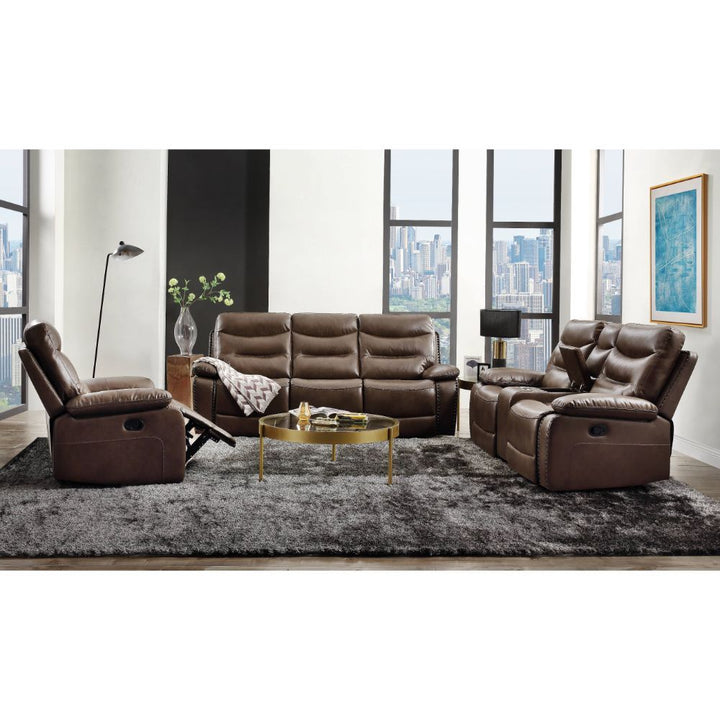 Acme Furniture Aashi Motion Sofa in Brown Leather-Gel Match 55420