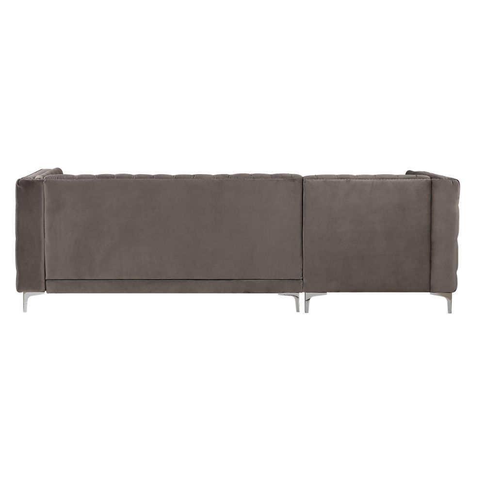 Acme Furniture Sullivan Sectional Sofa  in Gray Velvet 55495