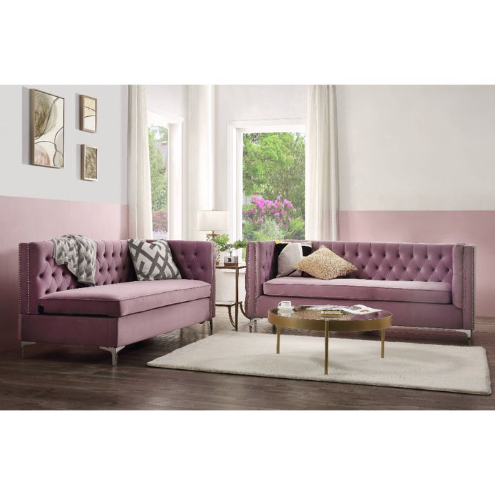 Acme Furniture Rhett Sectional Sofa in Lavender Velvet 55500