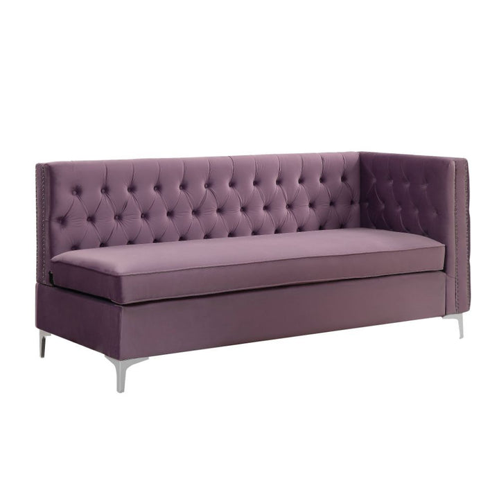 Acme Furniture Rhett Sectional Sofa in Lavender Velvet 55500