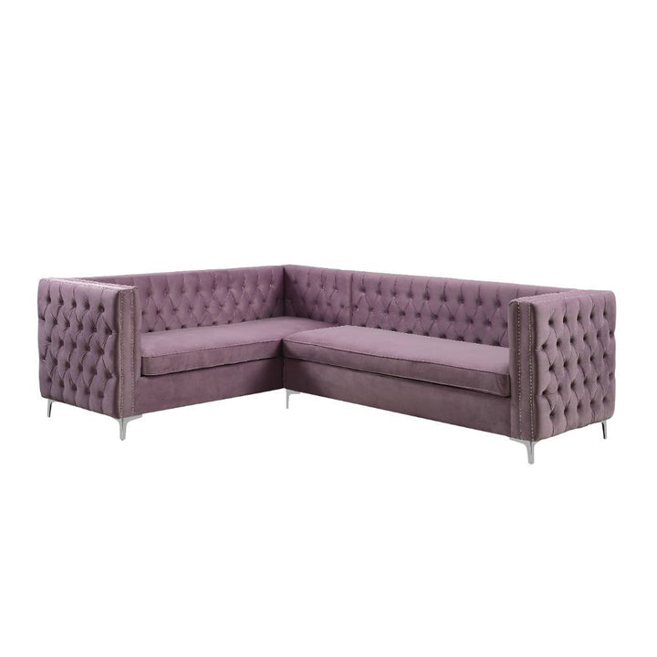 Acme Furniture Rhett Sectional Sofa in Lavender Velvet 55500