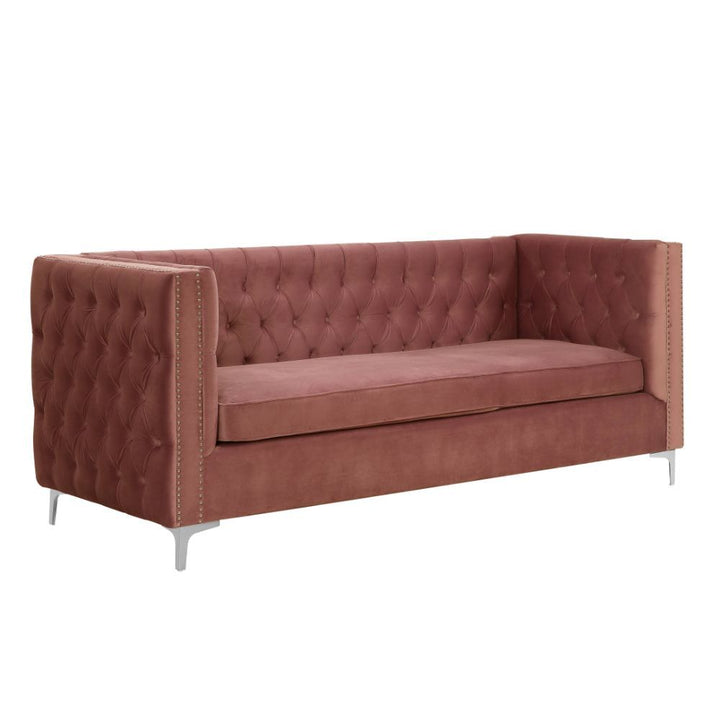 Acme Furniture Rhett Sectional Sofa in Coral Velvet 55505