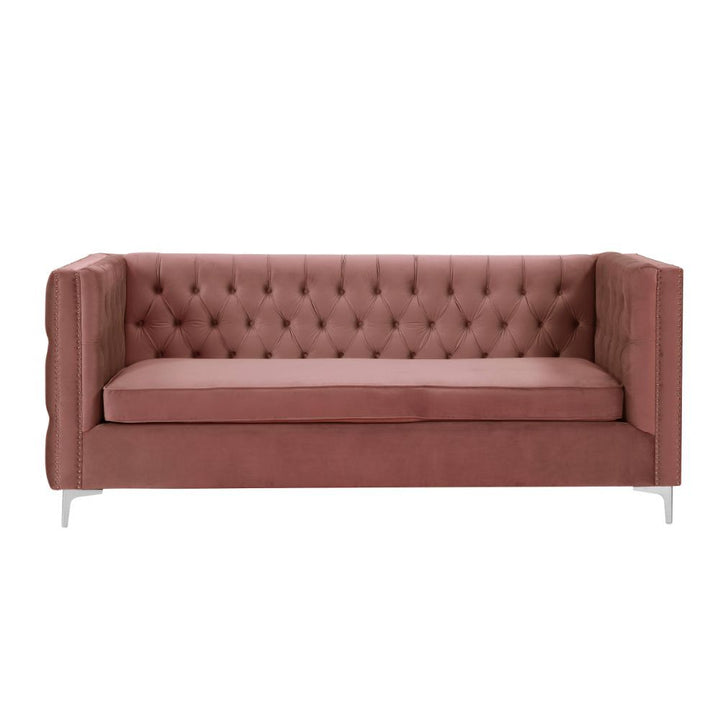 Acme Furniture Rhett Sectional Sofa in Coral Velvet 55505